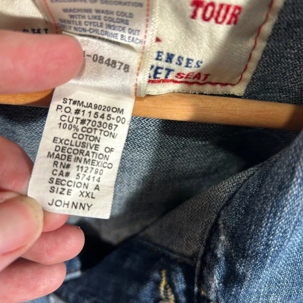 True Religion Johnny Denim Trucker Jacket Men's Size XXL Blue Wash Western